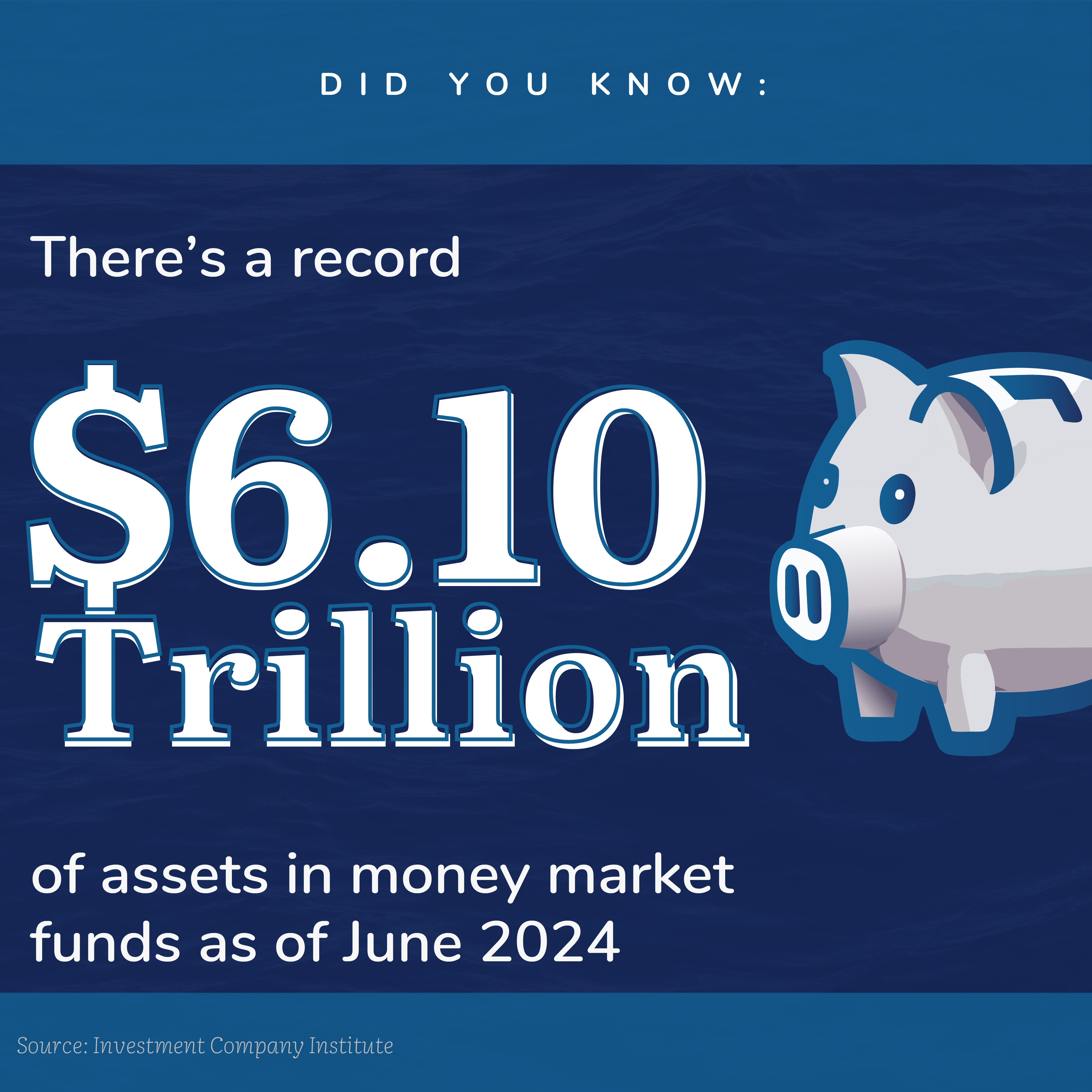 Did you know: There's a record $6.10 Trillion of assets in money market funds as of June 2024