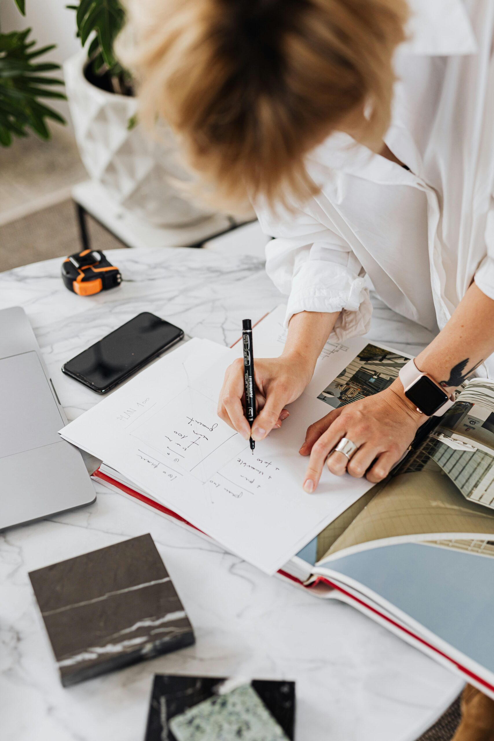 Woman working in an office space