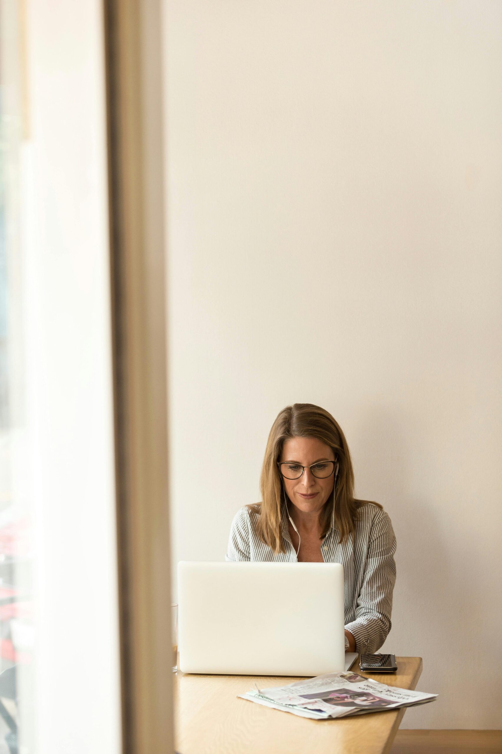 woman working at a laptop