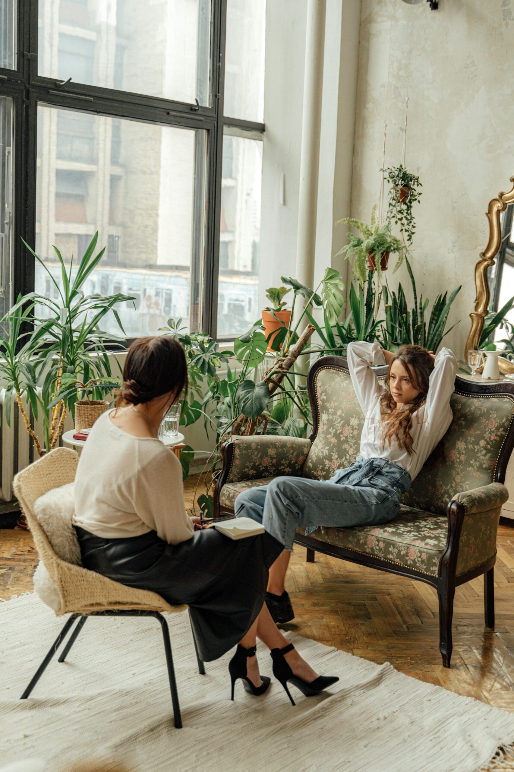 A woman in a therapy session