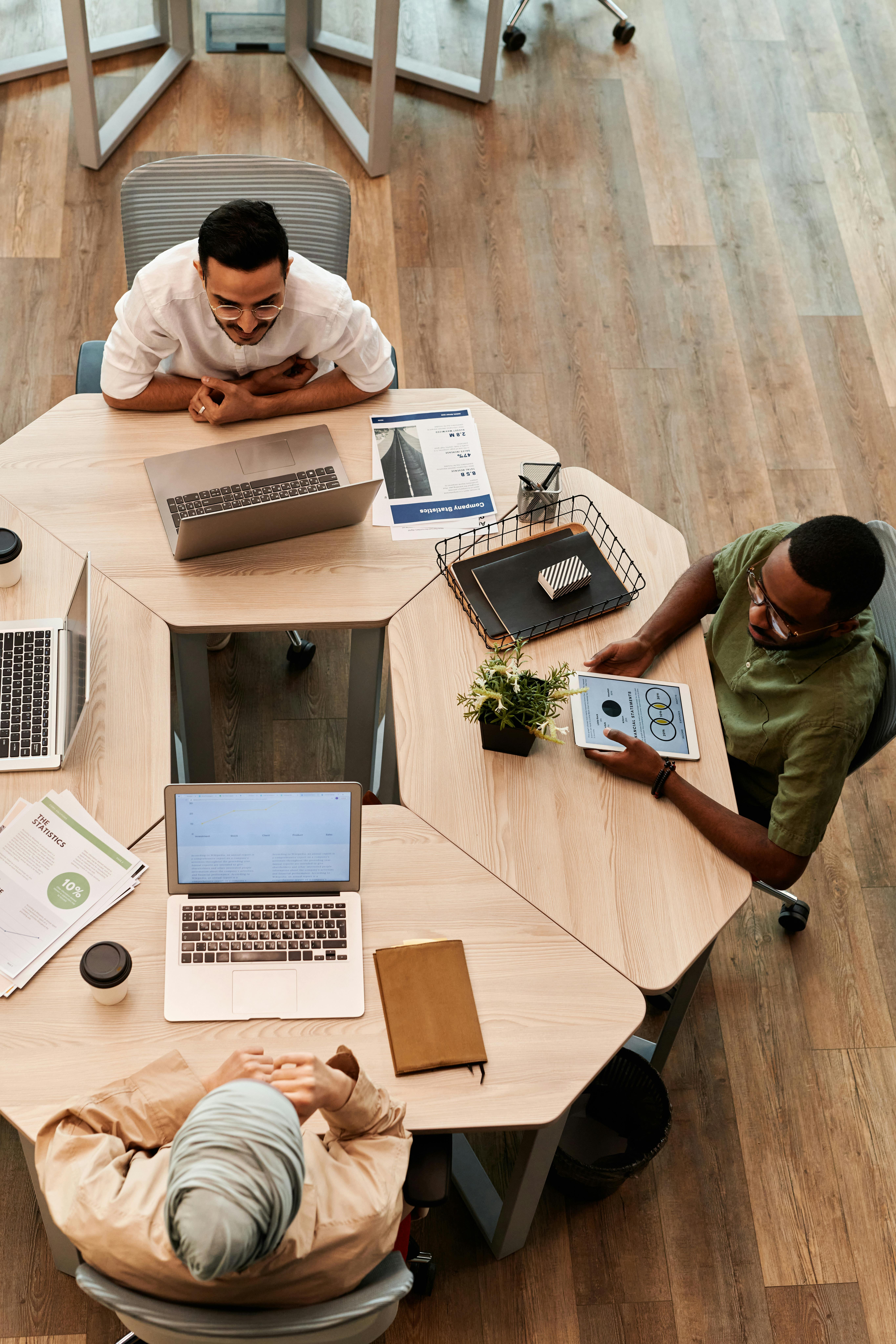 group of business professionals working at a conference table