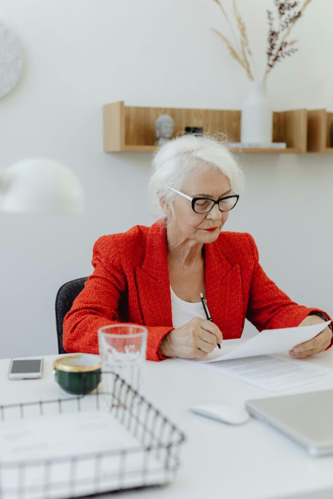 Mature woman doing legacy planning