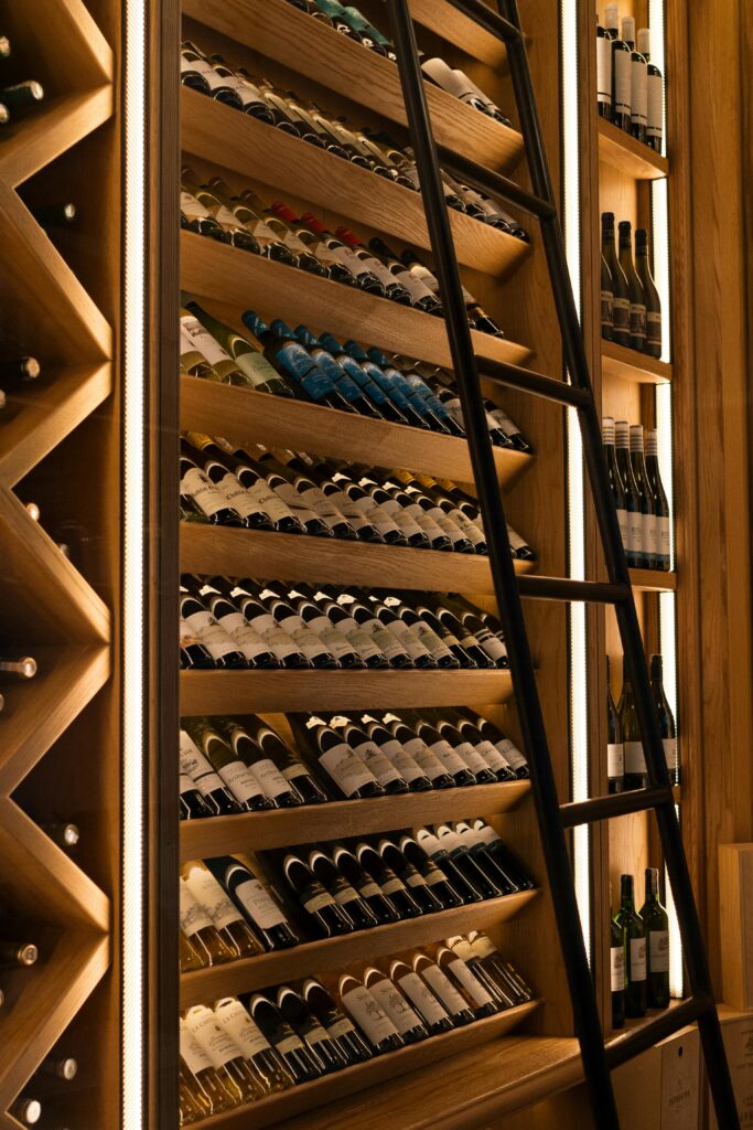 Wine on racks