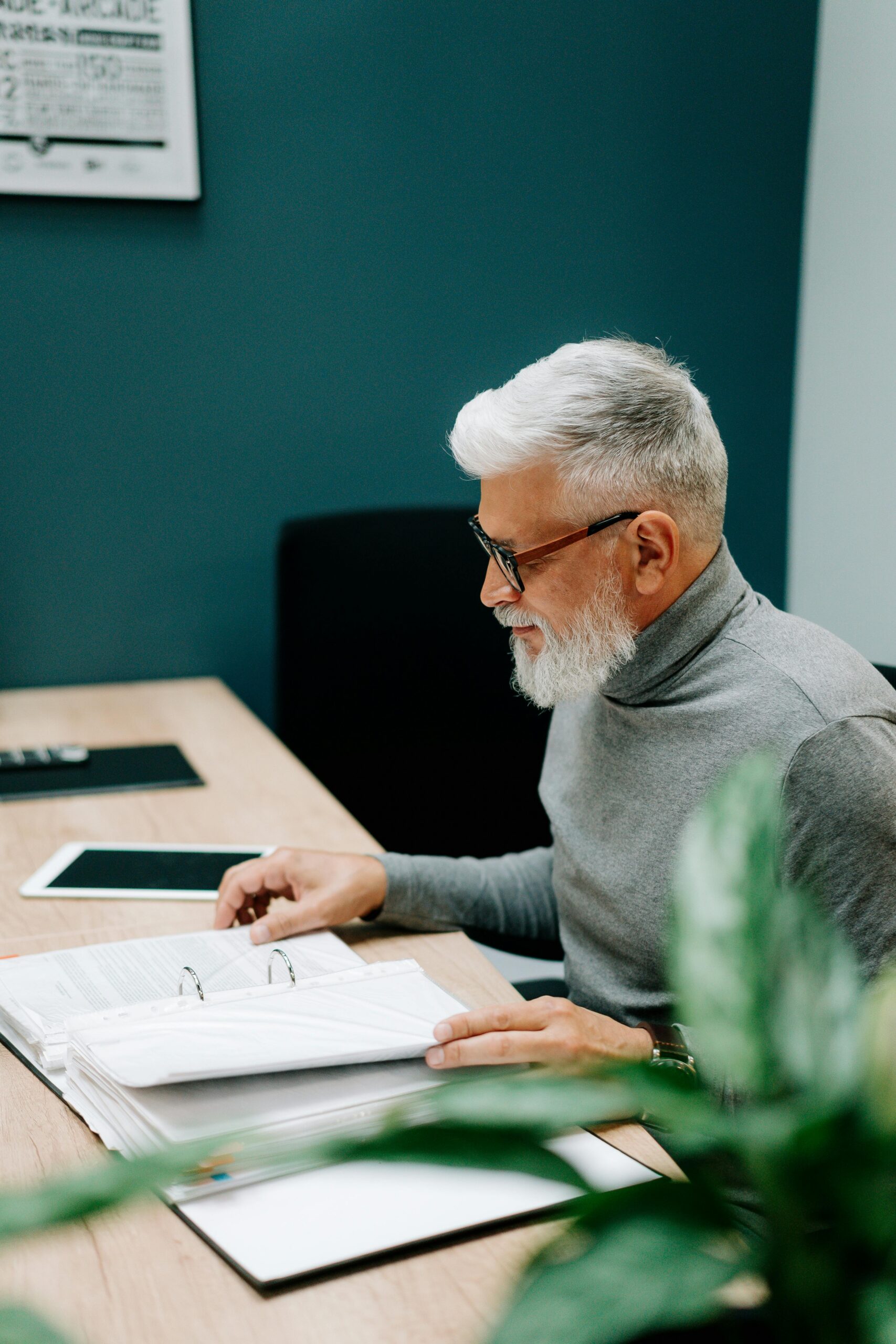 Man reviewing finances